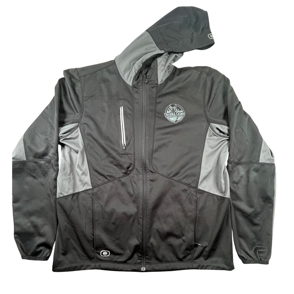 OGIO Endurance Bubba Gump‎ Shrimp Co Jacket Mens XL Black Gray Hooded Full Zip